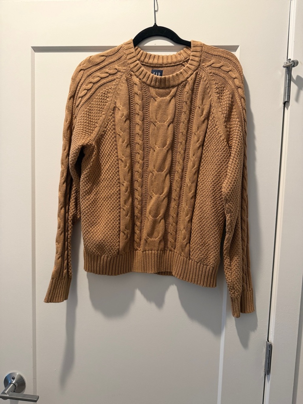 GAP Camel/Tan Cable Knit Crewneck Sweater